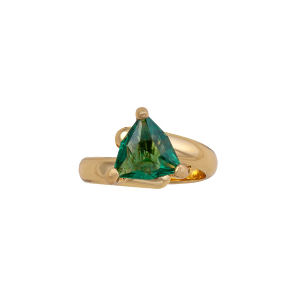 Charles Albert Alchemia Green Quartz Trillion Prong Set Adjustable Ring Alchemia Rings