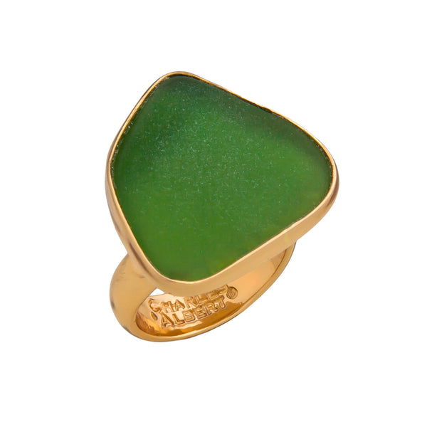 charles albert Alchemia Green Recycled Glass Adjustable Ring Alchemia Rings