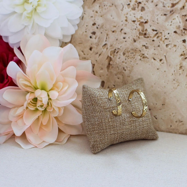 Charles Albert Alchemia Hammered Flat Hoop Earring - 30mm Alchemia Earrings