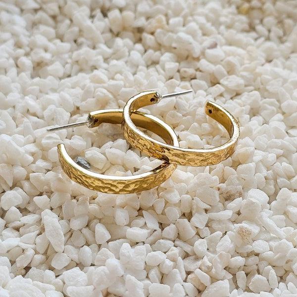 charles albert Alchemia Hammered Flat Hoop Earring - 30mm Alchemia Earrings charles albert Alchemia Hammered Flat Hoop Earring - 30mm Alchemia Earrings