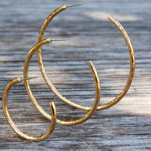 Charles Albert Alchemia Hammered Hoop Earrings Alchemia Earrings