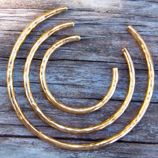 Charles Albert Alchemia Hammered Hoop Earrings Alchemia Earrings