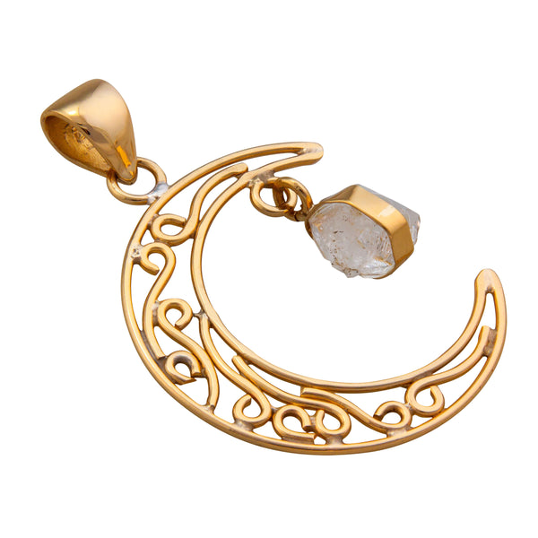 Charles Albert Alchemia Herkimer Diamond Crescent Cutout Moon Pendant Alchemia Pendants