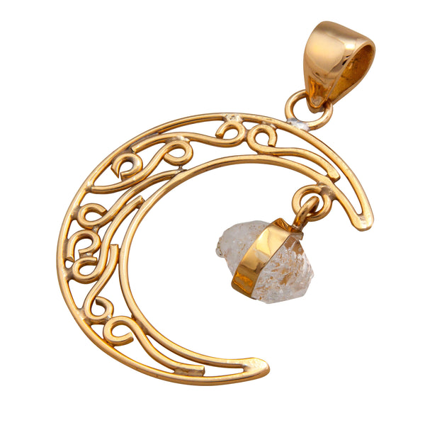 Charles Albert Alchemia Herkimer Diamond Crescent Cutout Moon Pendant Alchemia Pendants