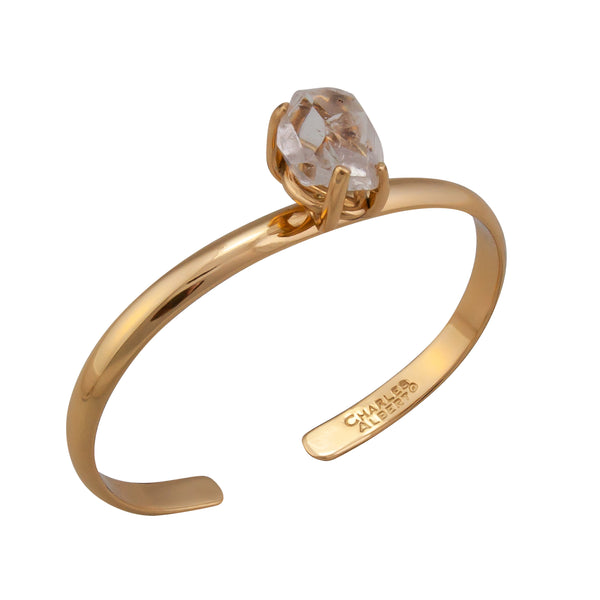 charles albert Alchemia Herkimer Diamond Prong Set Mini Cuff Alchemia Bracelets + Cuffs