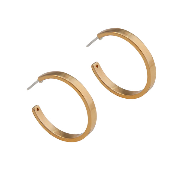 Charles Albert Alchemia High Polish Flat Hoop Earring - 30mm Alchemia Earrings