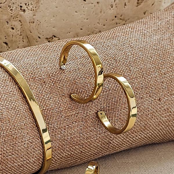 charles albert Alchemia High Polish Flat Hoop Earring - 30mm Alchemia Earrings