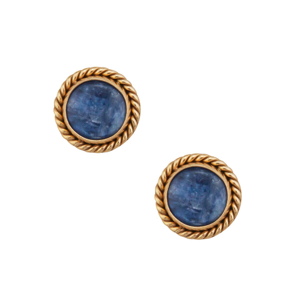 charles albert Alchemia Kyanite Post Earring with Rope Detail Alchemia Earrings
