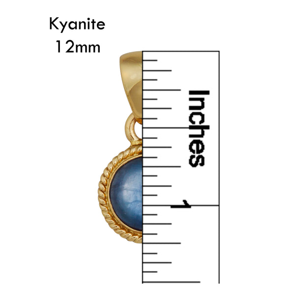 Charles Albert Alchemia Kyanite Round Pendant With Rope Edge Alchemia Pendants