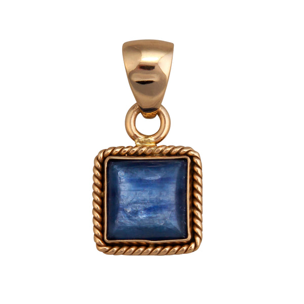 charles albert Alchemia Kyanite Square Pendant with Rope Edge Alchemia Pendants