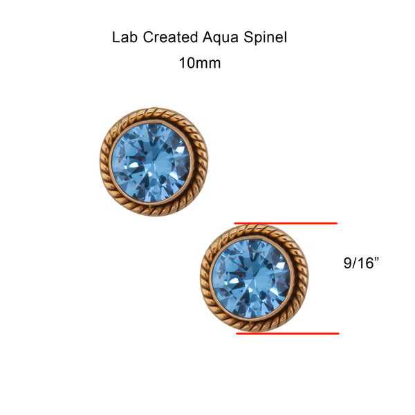Charles Albert Alchemia Lab Created Aqua Spinel Rope Post Earrings Alchemia Earrings