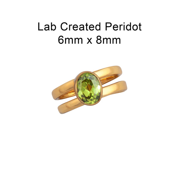 Charles Albert Alchemia Lab Created Peridot Adjustable Cuff Ring Alchemia Rings