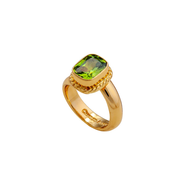 Charles Albert Alchemia Lab Created Peridot Rope Adjustable Ring Alchemia Rings