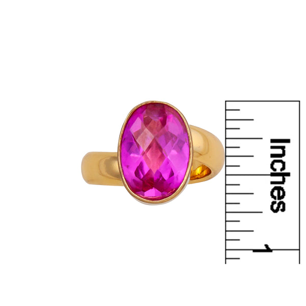 Charles Albert Alchemia Lab Created Pink Sapphire Adjustable Ring Alchemia Rings
