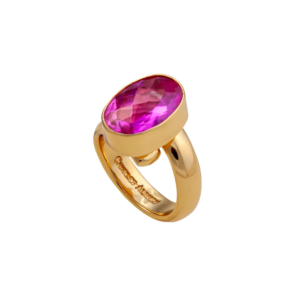 charles albert Alchemia Lab Created Pink Sapphire Adjustable Ring Alchemia Rings