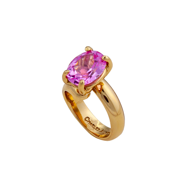 Charles Albert Alchemia Lab Created Pink Sapphire Prong Set Adjustable Ring Alchemia Rings