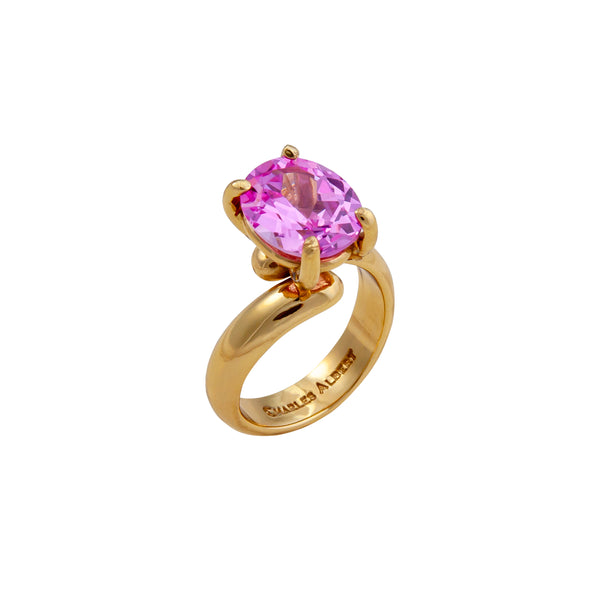 charles albert Alchemia Lab Created Pink Sapphire Prong Set Adjustable Ring Alchemia Rings