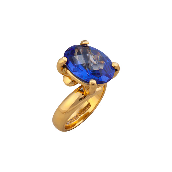 Charles Albert Alchemia Lab Created Tanzanite Oval Prong Set Adjustable Ring Alchemia Rings