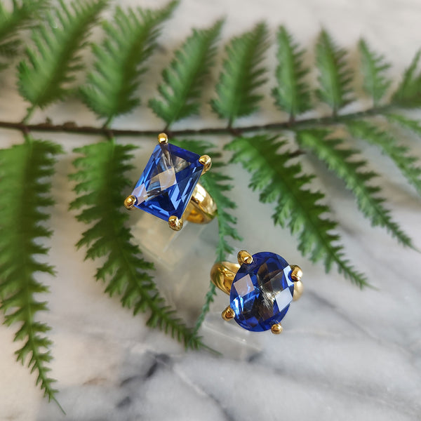 Charles Albert Alchemia Lab Created Tanzanite Oval Prong Set Adjustable Ring Alchemia Rings