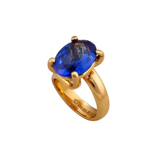 Charles Albert Alchemia Lab Created Tanzanite Oval Prong Set Adjustable Ring Alchemia Rings
