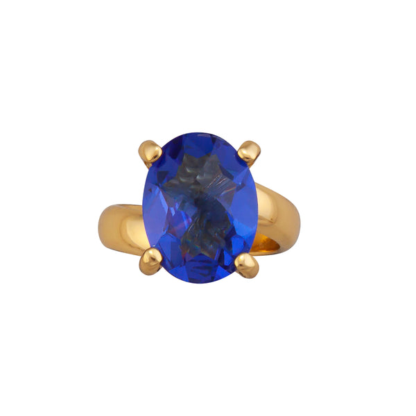 charles albert Alchemia Lab Created Tanzanite Oval Prong Set Adjustable Ring Alchemia Rings