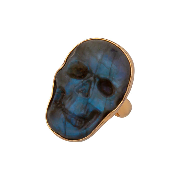charles albert Alchemia Labradorite Skull Adjustable Ring - Small Alchemia Rings