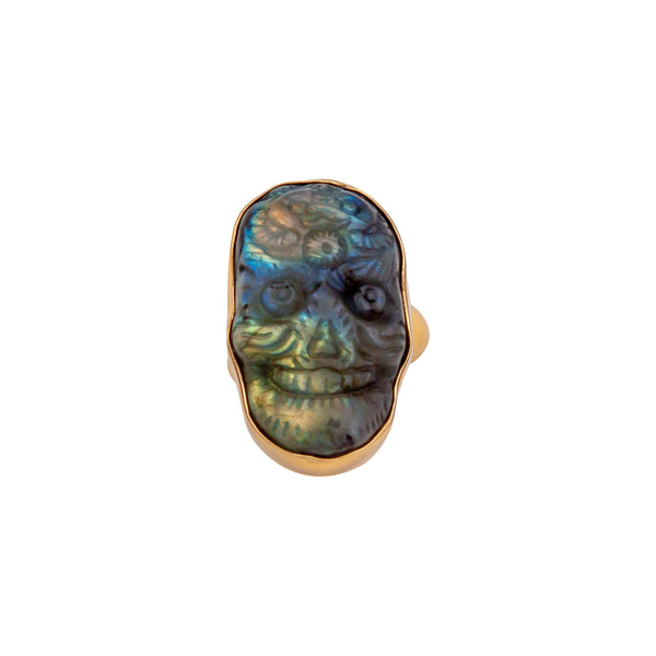 Charles Albert Alchemia Labradorite Sugar Skull Adjustable Ring Alchemia Rings