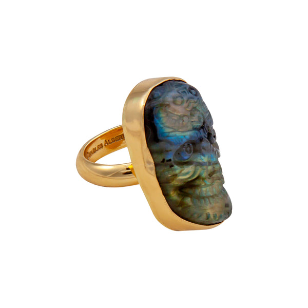 Charles Albert Alchemia Labradorite Sugar Skull Adjustable Ring Alchemia Rings