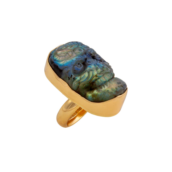 Charles Albert Alchemia Labradorite Sugar Skull Adjustable Ring Alchemia Rings