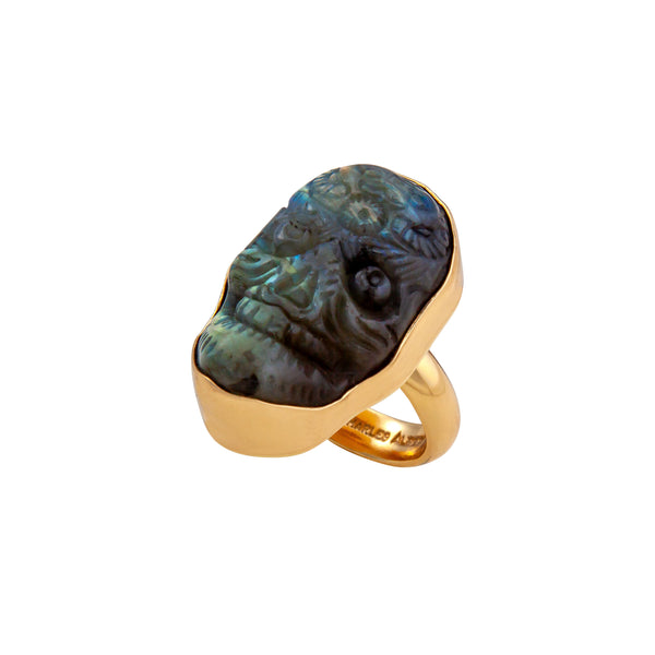 charles albert Alchemia Labradorite Sugar Skull Adjustable Ring Alchemia Rings