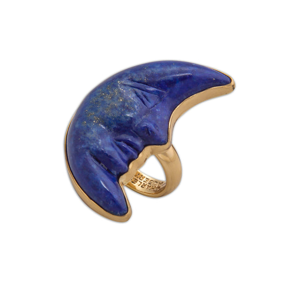 Charles Albert Alchemia Lapis Lazuli Crescent Moon Adjustable Ring Alchemia Rings