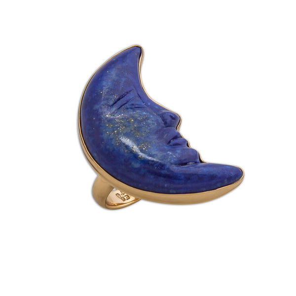 charles albert Alchemia Lapis Lazuli Crescent Moon Adjustable Ring Alchemia Rings