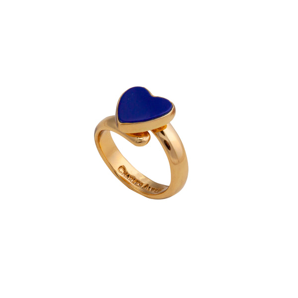Charles Albert Alchemia Lapis Lazuli Heart Adjustable Ring Alchemia Rings