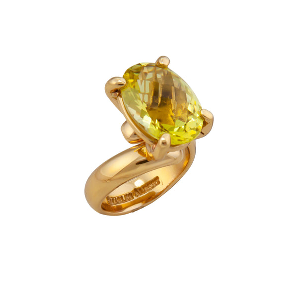 charles albert Alchemia Lemon Citrine Oval Prong Set Adjustable Ring Alchemia Rings