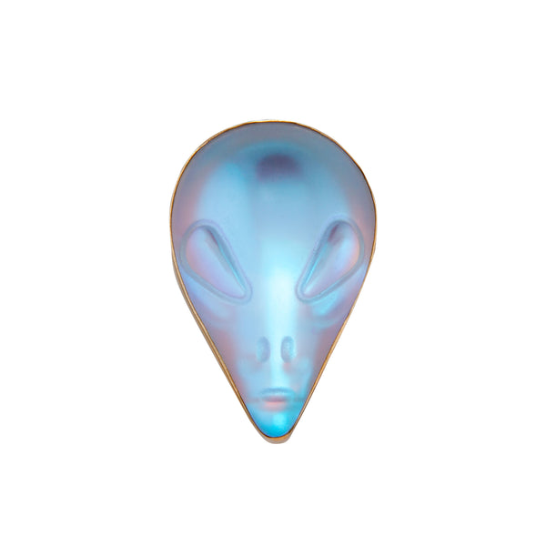 Charles Albert Alchemia Luminite Alien Face Statement Adjustable Ring Alchemia Rings