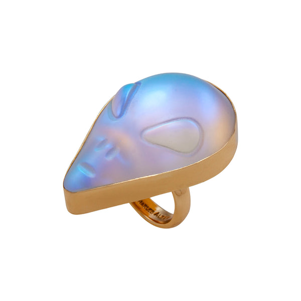 charles albert Alchemia Luminite Alien Face Statement Adjustable Ring Alchemia Rings