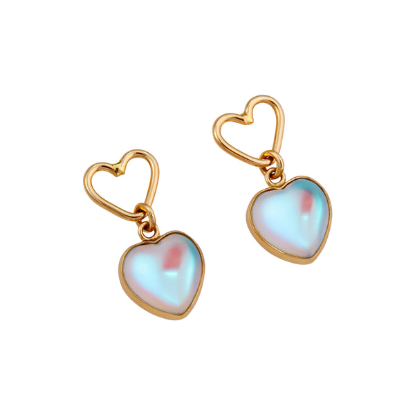 Charles Albert Alchemia Luminite Double Heart Post Earrings Alchemia Earrings
