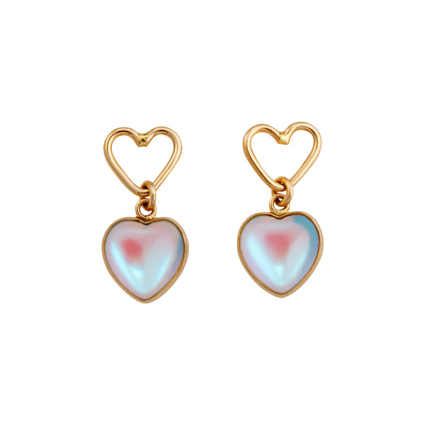 charles albert Alchemia Luminite Double Heart Post Earrings Alchemia Earrings