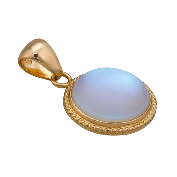 Charles Albert Alchemia Luminite Round Pendant With Detailed Edge Alchemia Pendants