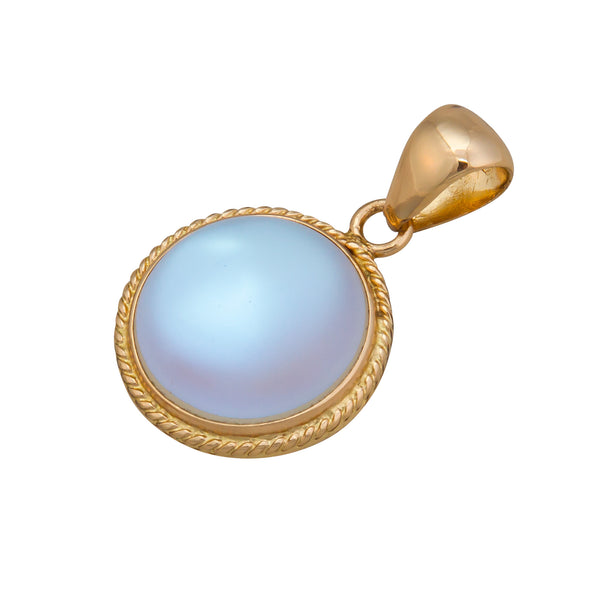 Charles Albert Alchemia Luminite Round Pendant With Detailed Edge Alchemia Pendants