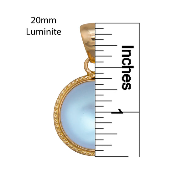 Charles Albert Alchemia Luminite Round Pendant With Detailed Edge Alchemia Pendants