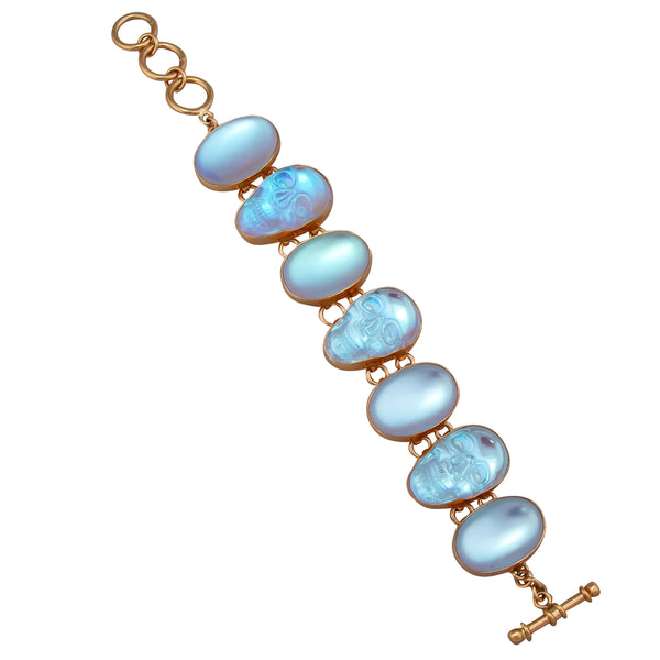 Charles Albert Alchemia Luminite Skull Bracelet Alchemia Bracelets + Cuffs