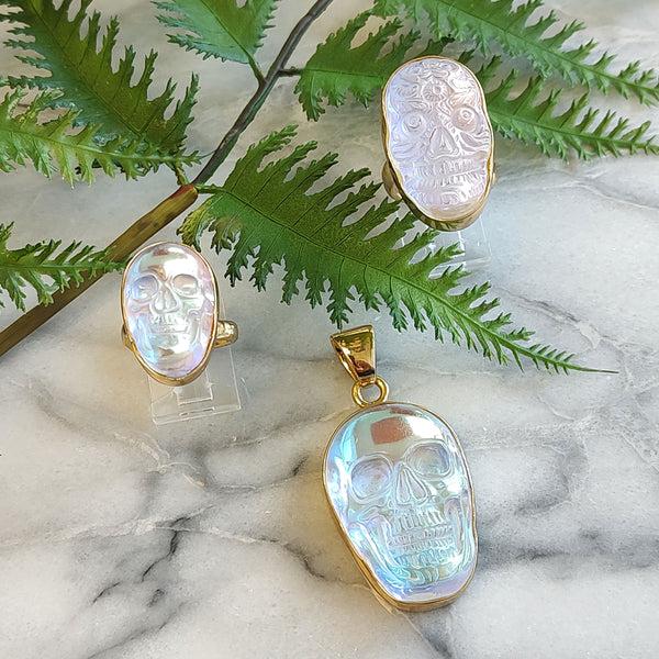 Charles Albert Alchemia Luminite Skull Pendant Alchemia Pendants