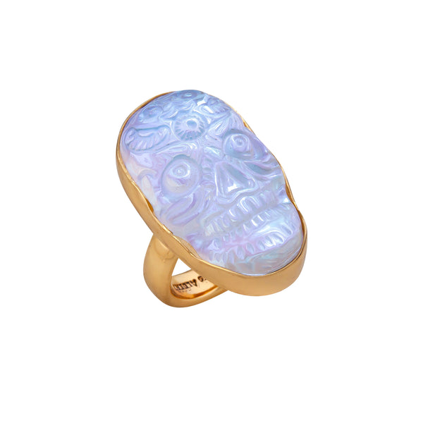 Charles Albert Alchemia Luminite Sugar Skull Adjustable Ring Alchemia Rings