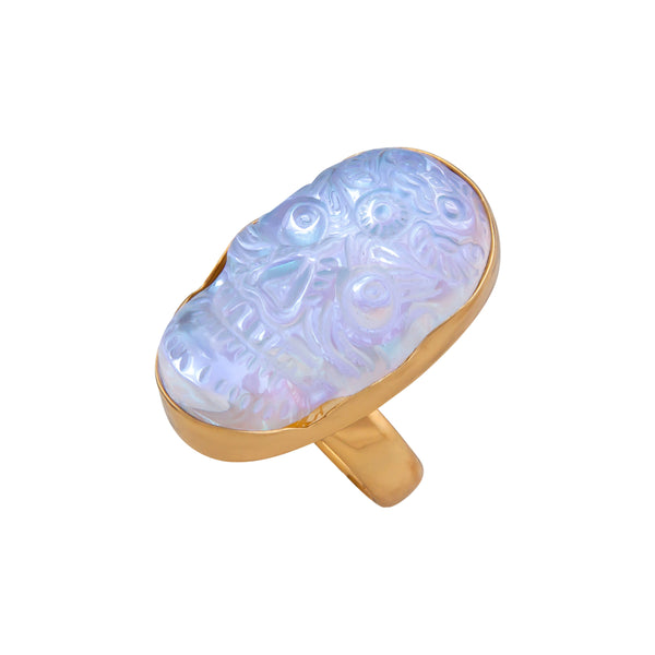 Charles Albert Alchemia Luminite Sugar Skull Adjustable Ring Alchemia Rings