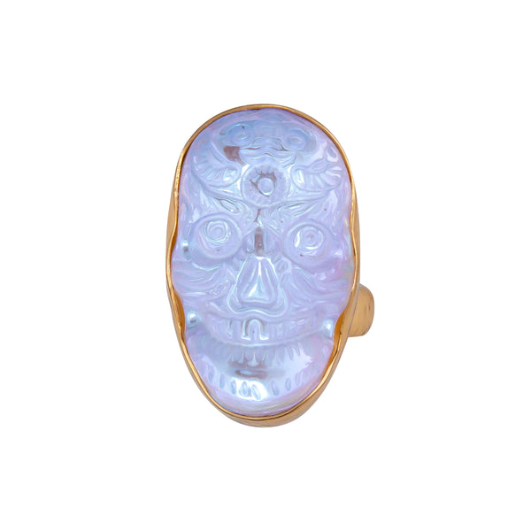 charles albert Alchemia Luminite Sugar Skull Adjustable Ring Alchemia Rings