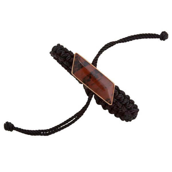 Charles Albert Alchemia Mahogany Obsidian Adjustable Woven Bracelet 30% Off - Discontinued Items