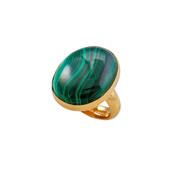 charles albert Alchemia Malachite Oval Adjustable Ring Alchemia Rings