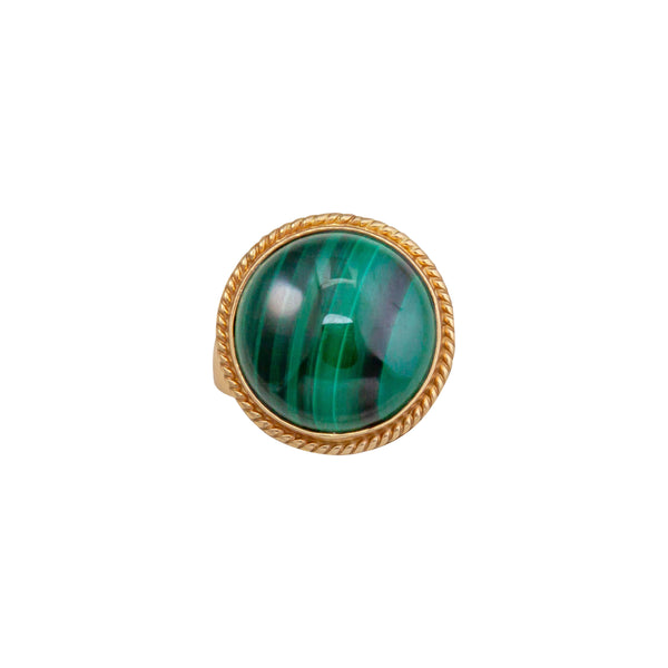 Charles Albert Alchemia Malachite Round Rope Adjustable Ring Alchemia Rings