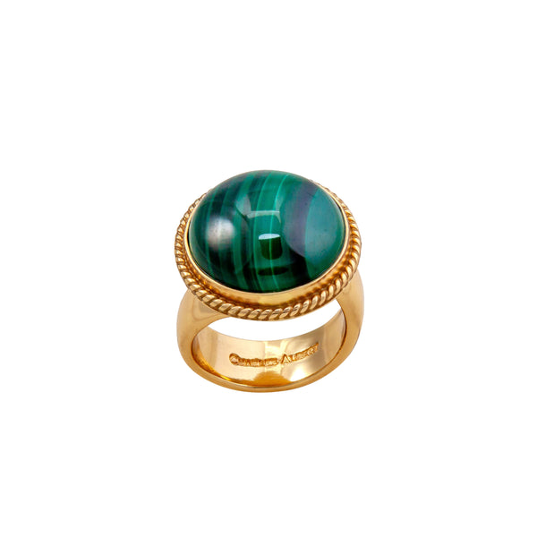 Charles Albert Alchemia Malachite Round Rope Adjustable Ring Alchemia Rings